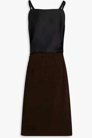 Maison Margiela Wool and silk-twill midi dress - Brown - IT 40