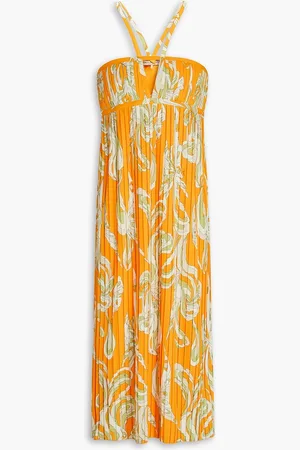 Puccini Pleated printed jersey midi dress - - IT 40