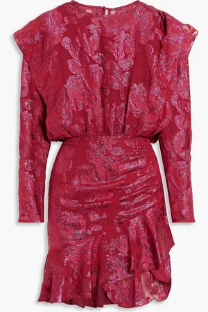 IRO Murai metallic fil coupé silk-blend georgette mini dress - Pink - FR 34