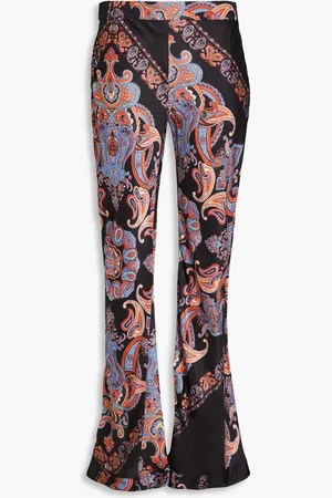 Chloé Paisley-print satin-twill flared pants - - FR 40