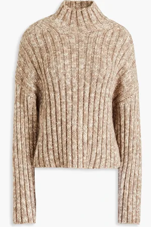 IRO Netty mélange ribbed-knit turtleneck sweater - Neutral - XS