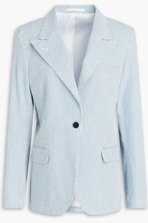 OFFICINE GENERALE Janelle striped cotton-blend jacquard blazer - - FR 34