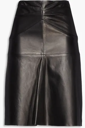 Isabel Marant Pleated leather skirt - - FR 34