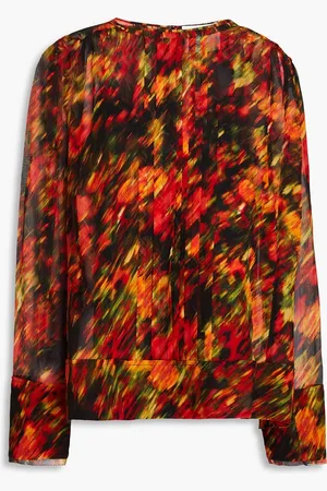 3.1 Phillip Lim Pintucked printed silk-georgette blouse - - S