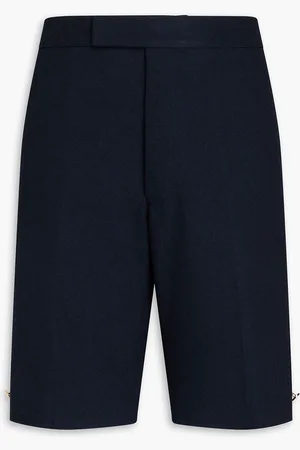 Thom Browne Striped cotton-blend bouclé shorts - Blue - 2