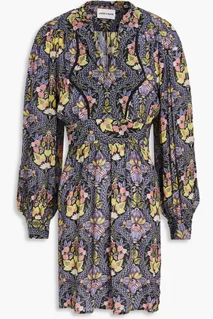 Antik Batik Eros quilted floral-print crepe de chine mini dress - - FR 42