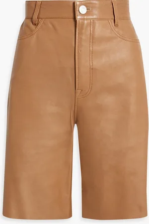 Frame Leather shorts - Brown - 25