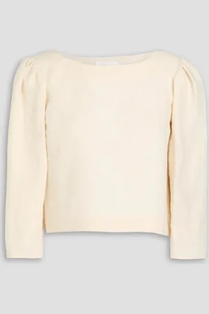 Chloé Cropped linen blouse - White - FR 40