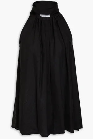 Another Tomorrow Tie-neck silk-chiffon top - - IT 40