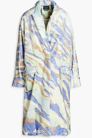 Isabel Marant Icelerie printed cotton-blend velvet coat - Blue - FR 38