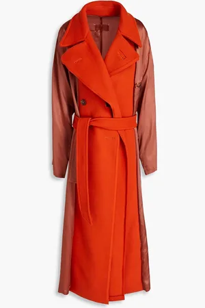 Maison Margiela Satin-paneled wool-felt trench coat - - IT 38