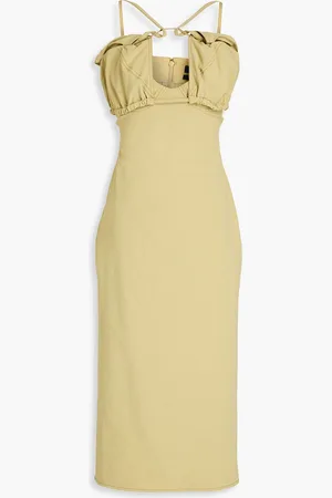 Jacquemus Bikini cutout stretch-twill midi dress - Green - FR 32