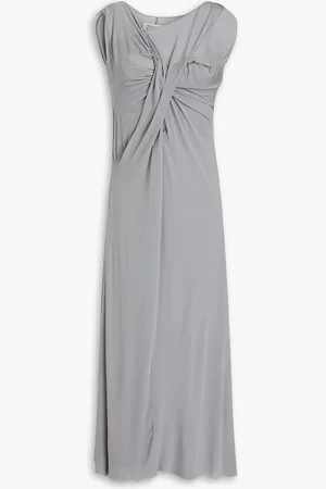 Maison Margiela Twisted draped cupro-blend stretch-jersey midi dress - - IT 38