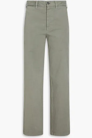 NILI LOTAN Eliot cotton-blend twill straight-leg pants - Green - US 00