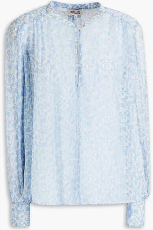 Baum und Pferdgarten Maku gathered printed crepon blouse - Blue - DE 38