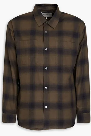Frame Checked cotton-flannel shirt - Neutral - S