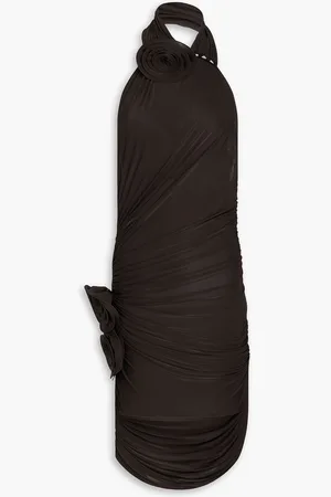 MAGDA BUTRYM Ruched jersey halterneck mini dress - - FR 40
