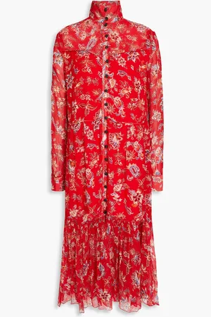 RAG&BONE Libby gathered floral-print crepon mini shirt dress - - XS