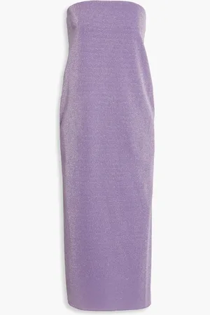 tibi Strapless Lurex midi dress - Purple - US 6