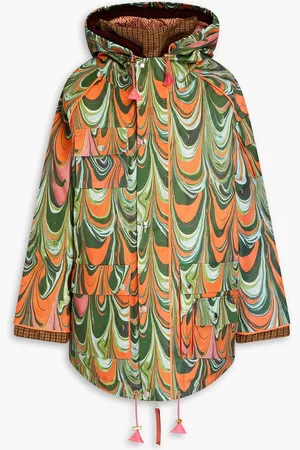 Chloé Printed canvas hooded parka - Green - M