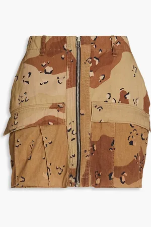 RE/DONE Camouflage cotton-blend gabardine mini skirt - Green - L