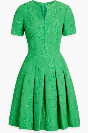 Oscar de la Renta Pleated satin-cloqué mini dress - - US 4