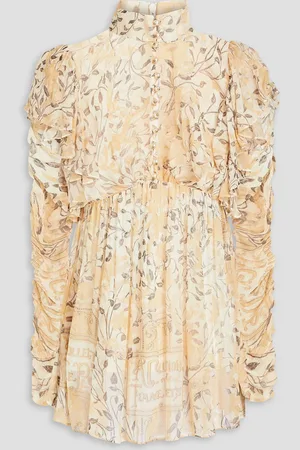 ZIMMERMANN Ruched printed crepon blouse - White - 1