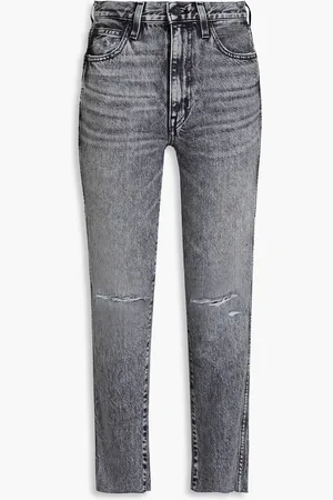 SLVRLAKE Hero distressed high-rise straight-leg jeans - - 31