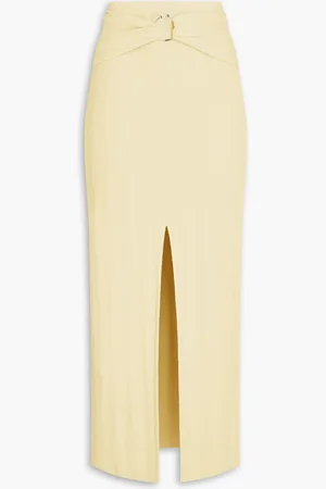 Nanushka Muyta ring-embellished cotton-blend chenille maxi skirt - Yellow - M