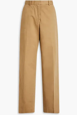 OFFICINE GENERALE Sally cotton-twill wide-leg pants - Brown - FR 36