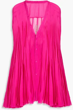 Rick Owens Fluted silk-chiffon vest - Pink - ONESIZE
