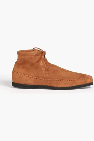 Totême Leather-trimmed suede ankle boots - Brown - EU 41