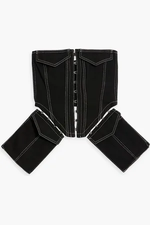 DION LEE Strapless cropped denim top - - UK 4