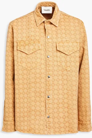 Nanushka Tristo logo-print denim shirt - Neutral - XL