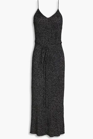 Proenza Schouler Metallic ribbed-knit midi dress - - L