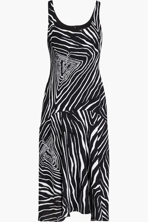 VERSACE Printed crepe midi dress - - IT 38
