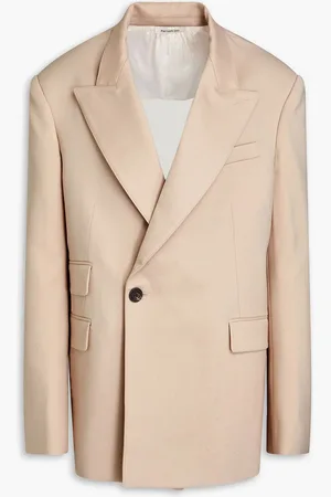 Peter Do Double-breasted cutout twill blazer - Neutral - L