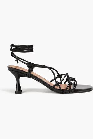 Ganni Crystal-embellished faux leather sandals - - EU 41