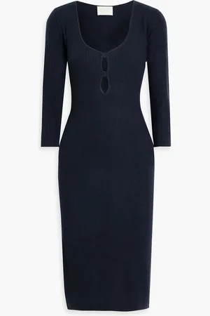 Michelle Mason Cutout ribbed-knit dress - Blue - S