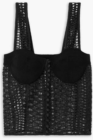 Chloé Crocheted linen, cashmere and silk-blend top - - XL