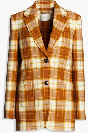 ZIMMERMANN Checked woven blazer - Brown - 0