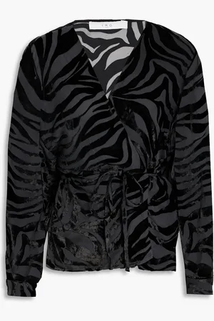 IRO Nurat devoré-velvet wrap blouse - - FR 36