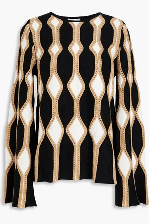 Chloé Intarsia wool and silk-blend sweater - - L