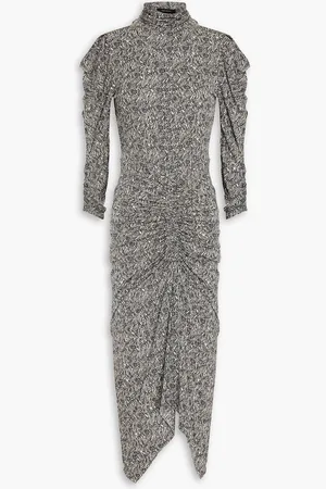 Isabel Marant Asymmetric ruched printed jersey dress - - FR 40