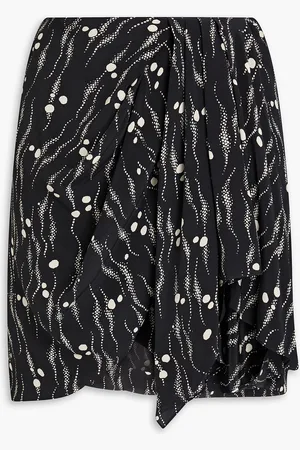 Isabel Marant Ixori draped printed silk crepe de chine mini skirt - - FR 42