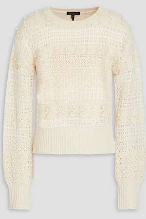RAG&BONE Lo pointelle-knit wool-blend sweater - White - XS