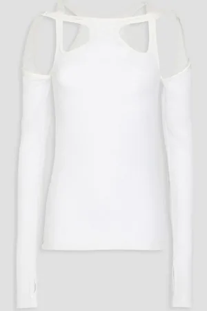 DION LEE Cold-shoulder convertible cutout mesh top - - UK 6