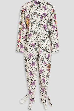Isabel Marant Gigi embroidered floral-print cotton jumpsuit - White - FR 36