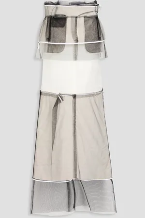 Maison Margiela Strapless cotton-canvas, twill and tulle midi dress - White - IT 38