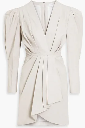 IRO Sumai wrap-effect pleated leather mini dress - White - FR 36